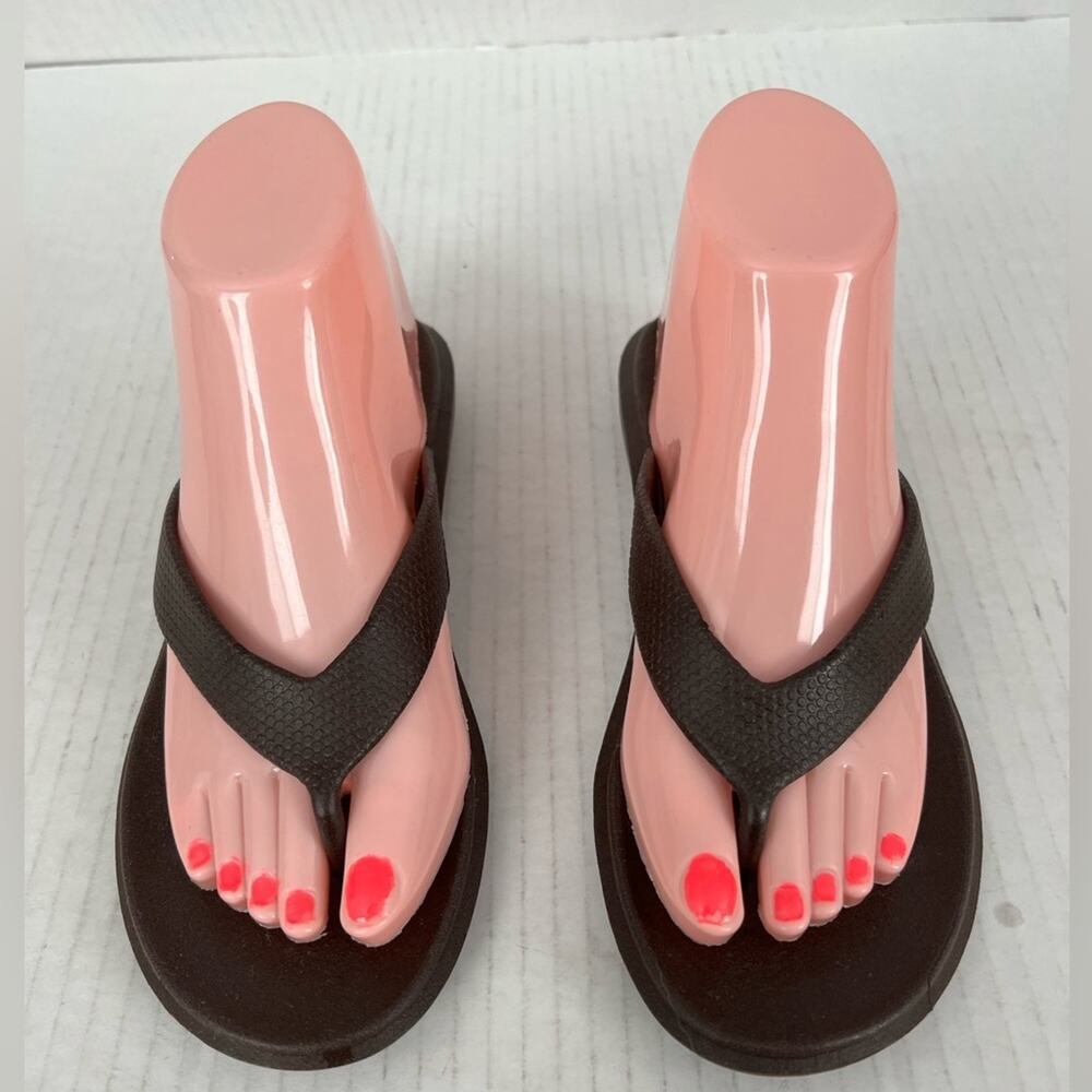 Oka B Okabashi‎ Elle Brown Thong SlipOn Slides Flip Flop Sandal M (7-7.5)